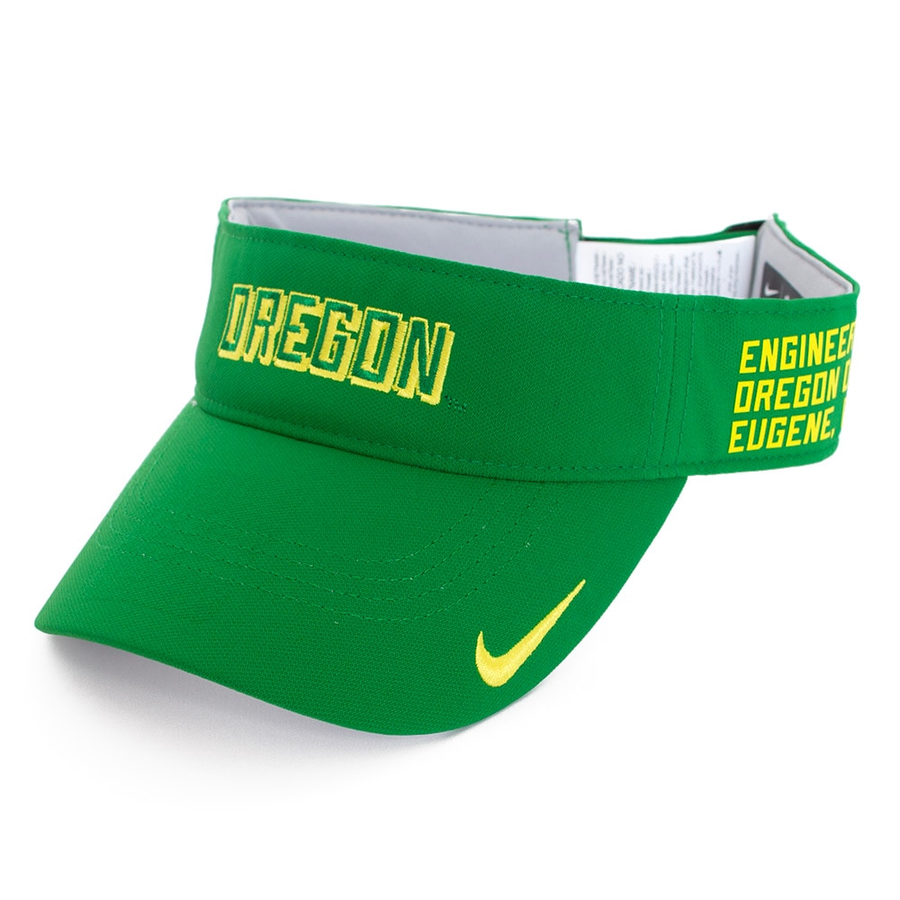 Classic Oregon O, Nike, Green, Visor, Performance/Dri-FIT, Accessories, Unisex, Football, Ace, Sideline, Outline, 915760